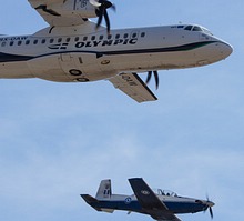 HAF T-6A 'Daedalus' Demo with Olympic Air ATR-42