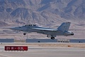 U.S. Navy F/A-18F Super Hornet taking off to give its demo