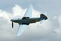 Top view fly-by of the fast Yakovlev Yak-3