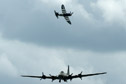 B-17G Flying Fortress meets 'little friend' P-47G Thunderbolt