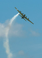 B-17 Flying Fortress simulating shot engine