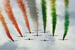 Frecce Tricolori formation overhead