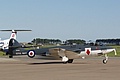 Royal Navy Historic Flight Armstrong-Whitworth Sea Hawk FGA.6, WV908/A188, in the markings of 806 Naval Air Squadron taxies out to display.