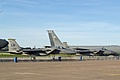 Sandwiched between a B-52 and KC-135 on the static line are two F-15C, LN/84-014 and 84-027, from the 493rd. Fighter Squadron at RAF Lakenheath.