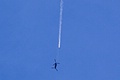 The RAF Falcons Parachute Display Team after departing their Chinook HC.2 drop ship at about 10,000 feet (approx 3,000 metres) ...