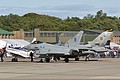 Air defence past, present and future as Spitfire, Typhoon and Tornado F.3 provide the backdrop for the closing Sunset Ceremony and lowering of the flag.