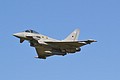 The view from under the display line as 11 Squadron Typhoon FGR.4 ZJ923/DM performs its practice display on Friday afternoon.