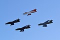 Team Viper flew their first public Hunter four-ship display at Leuchars, an exercise in perfection of sight and sound under a clear blue sky.