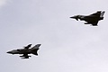 XV(R) Squadron Tornado GR.4 and 6 Squadron Typhoon FGR.4 in a very loose pair marking Operation Ellamy operations over Libya