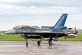 Saturdays public display by Commander Michel Beulens Belgian Air Component F-16AM did not enjoy the same fine weather as his practice 