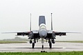 Lakenheath based F-15E LN/98-00131from the 492nd. Fighter Squadron looked especially menacing in the Friday morning rain