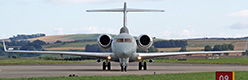 A casual passing glance at Bombardier Sentinel R.1 ZJ693 from 5 Squadron when seen from head-on does not look especially unusual