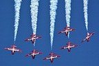 Canadian Snowbirds breaking formation