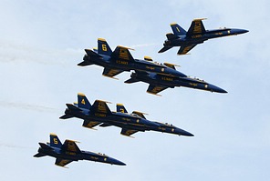 USN Blue Angels break for landing