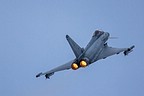 Italian Air Force F-2000 Typhoon takes-off for the mock refuelling display