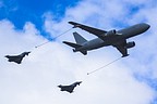 KC-767 tanker formation with RAF and ItAF Typhoons