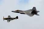 USAF F-22 Heritage Flight flypast