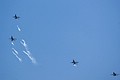 31 Squadron F-16 formation releasing flares