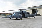 An angled view of an HH-60G Pave Hawk assigned to 56th Rescue Squadron / 31st Fighter Wing