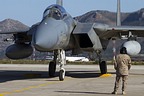 Saudi ground crew watching on as the F-15C Eagle 210 is starting up