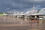 F-16s drying in the sun on the flightline at Trapani-Birgi