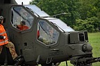 View of the AH-129C crew helmets with the TM197B Light Turreted Gun System monocle to aim the gun