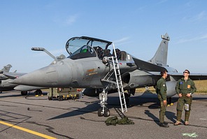 EC02.030 crew flying the ECE01.030 Rafale B 315/30-HK, both from the 30e escadre de chasse of BA118 de Mont-de-Marsan